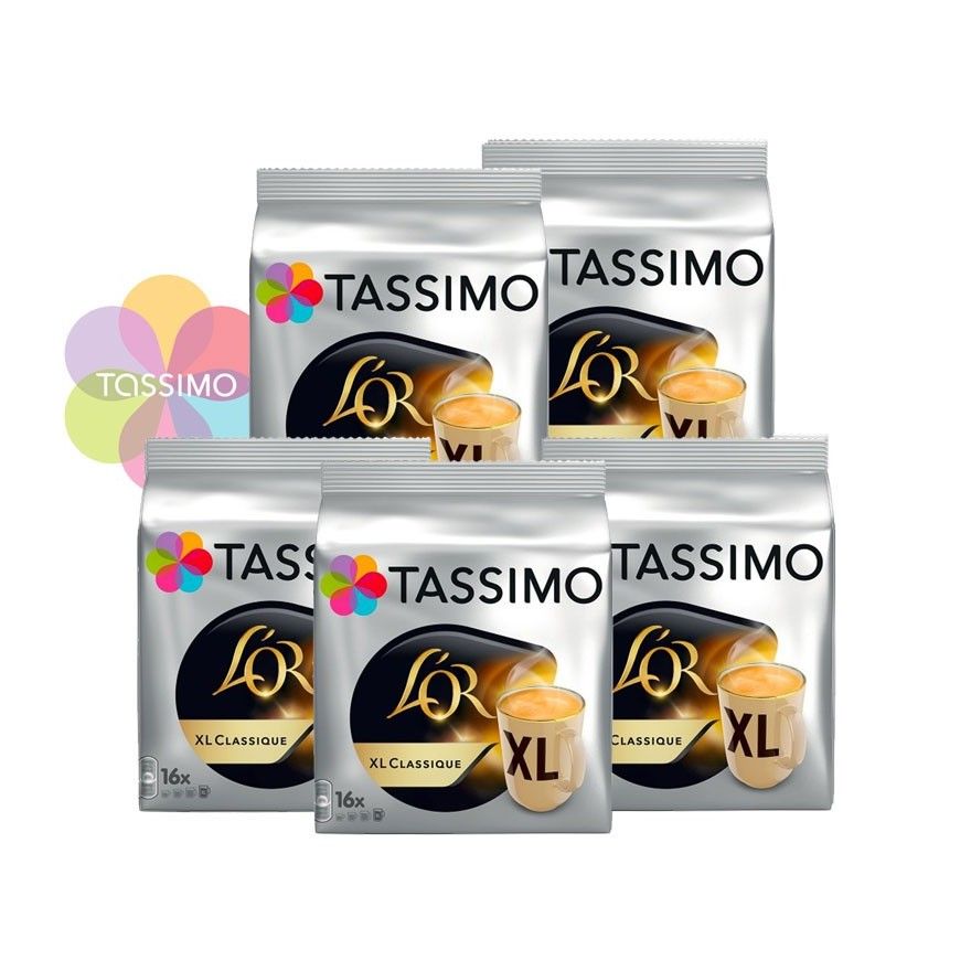 Tassimo Café Dosettes - 80 boissons Café au Lait (lot de 5 x 16