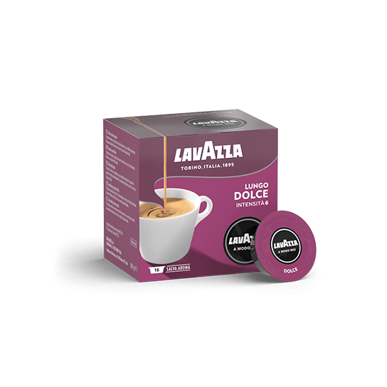 Cápsulas monodosis  Lavazza DOLCE Contiene 36 cápsulas de café crema lungo